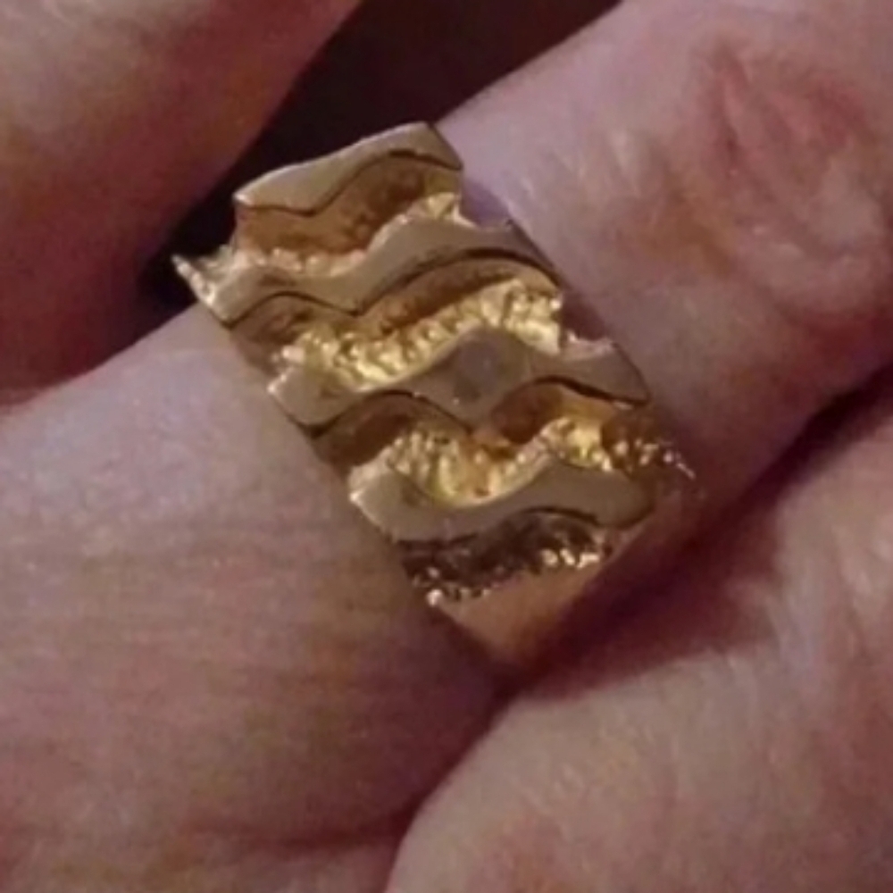 Gold plated nugget ring